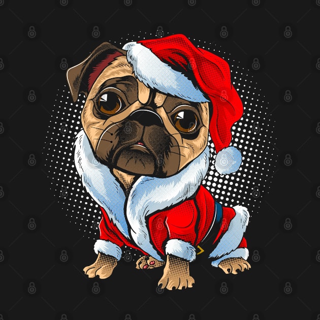 Christmas Santa Pug by OWHolmes Boss Band