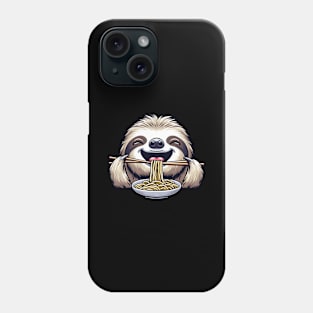 Cute Sloth with Ramen Noodles and Chopsticks Phone Case