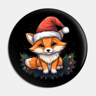 Red Fox Christmas Pin