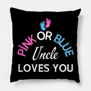 Pink Or Blue Uncle Loves You Gender Reveal Party Pillow