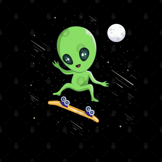 Alien Skateboard UFO by HamilcArt