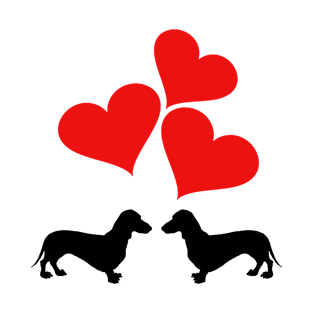 Hearts & Dachshunds T-Shirt