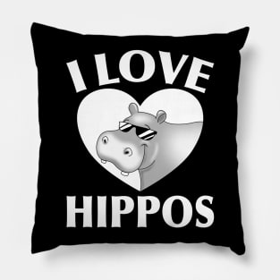 I Love Hippos Pillow