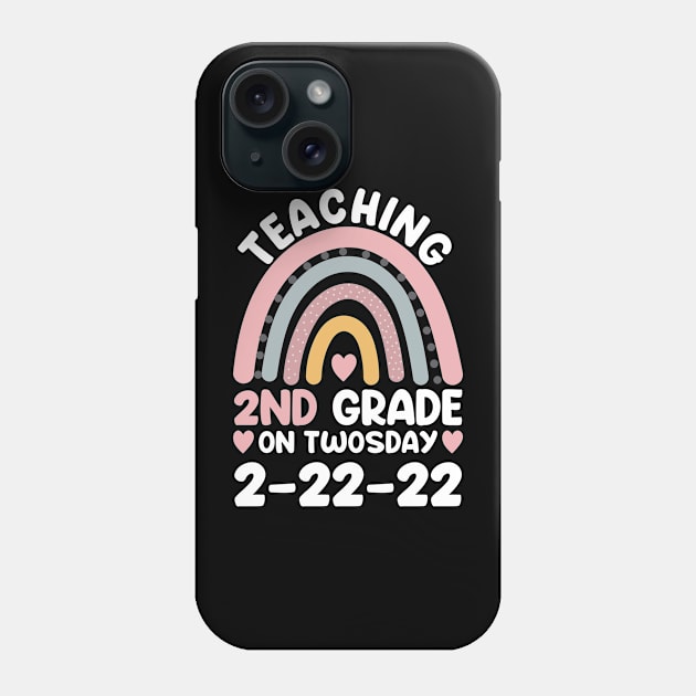 Teaching 2nd Grade on Twosday 2-22-22 Funny Math Teacher Phone Case by kevenwal