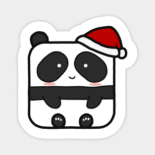 Funny Square Panda Christmas Magnet