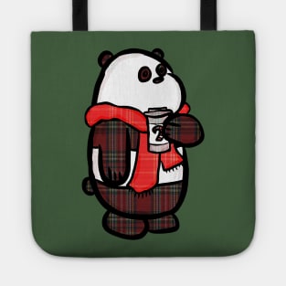 Plaid Panda Tote