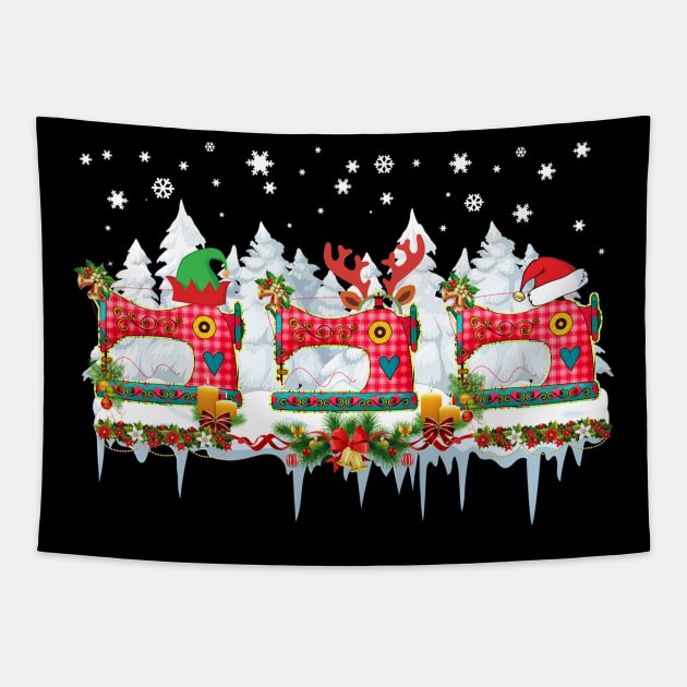 Sewing Machines Christmas Ornaments Funny Decorate Tapestry by mazurprop