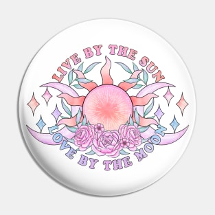Live by the sun love by the moon triple moon design Pin
