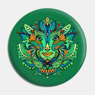 Flower elf / Green, blue palette Pin