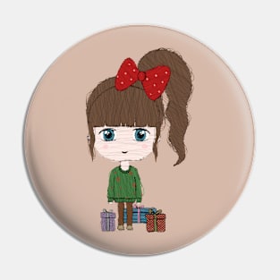 Christmas Girl Pin