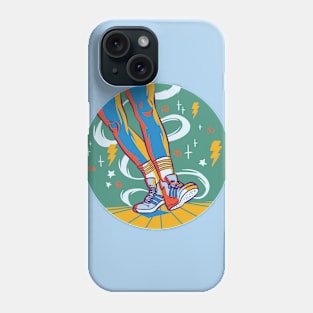 Retro Colorful Dancing Shoes Drawing Phone Case