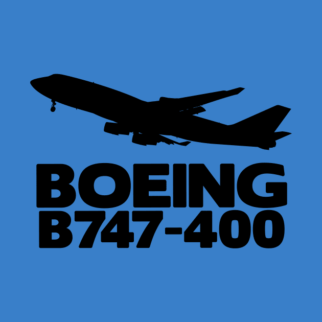 Boeing B747-400 Silhouette Print (Black) by TheArtofFlying