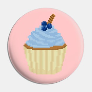 Blue cupcake pixel art Pin