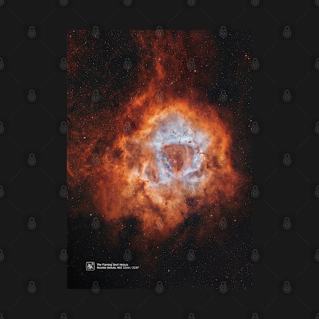 The Flaming Skull Nebula. Rosette Nebula — space poster by Synthwave1950