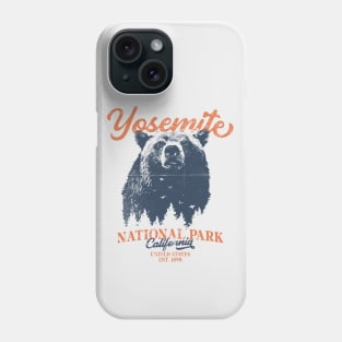 Vintage Yosemite Grizzly Bear California National Park Phone Case