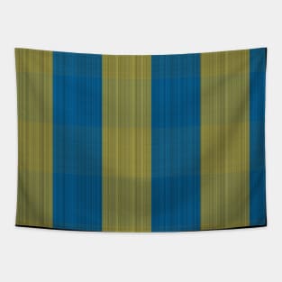 Blue / Yellow / Green "Fabric" lines pattern Tapestry