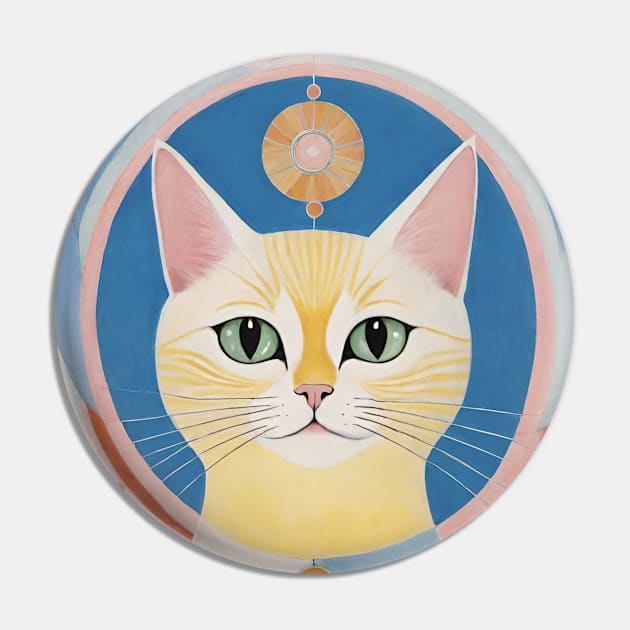 Hilma af Klint's Feline Fantasia: Abstract Whimsy Pin by FridaBubble