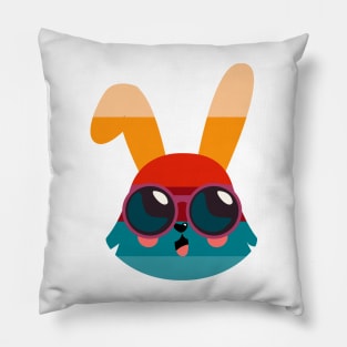 Retro Bunny with glasses  - Cute rabbit in glasses Pillow