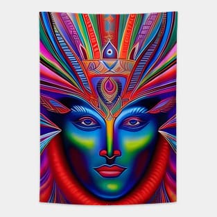 New World Gods (28) - Mesoamerican Inspired Psychedelic Art Tapestry