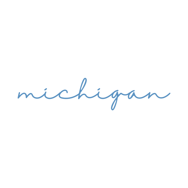 michigan blue cursive script by opptop