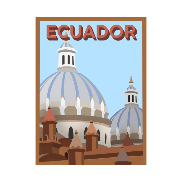 Cuenca Ecuador Travel Poster by Rosemogo