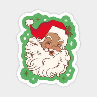 Retro Black Santa Claus Mid Century Modern Magnet