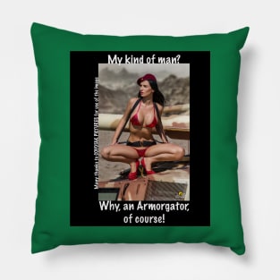 Armorgator Babe 11 - Black Background Pillow