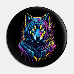 Space Suit Wolf Pin