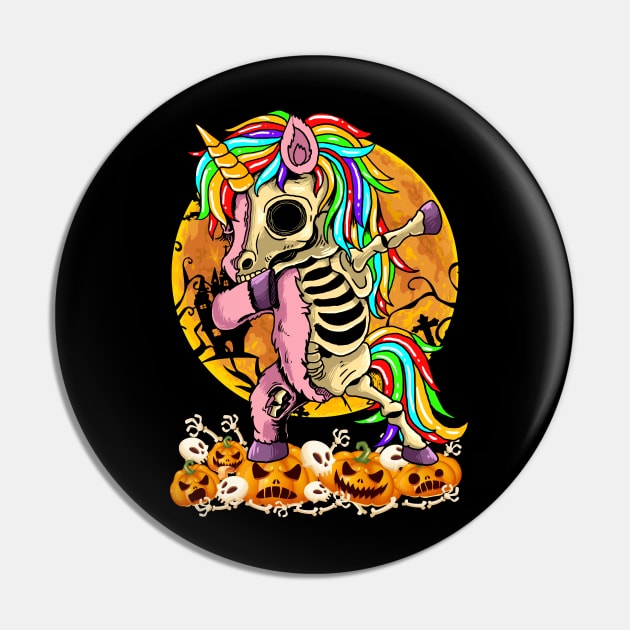 Unicorn Zombie Skeleton Dabbing Pumpkin Halloween Girls Women Pin by wonderws