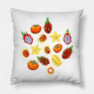 Exotic Fruit Mix in Gouache Pillow