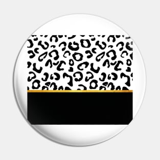 Black and white leopard print, golden lining Pin