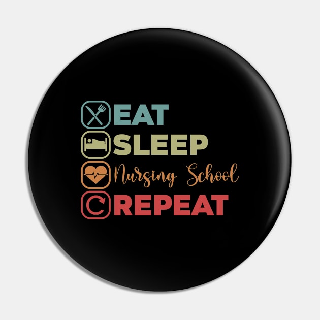 Eat Sleep Nursing School A Student Nurse Clinicals Pin by sBag-Designs