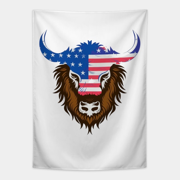 American bison Tapestry by Spaceboyishere