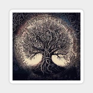 Yggdrasil tree of life pattern Magnet