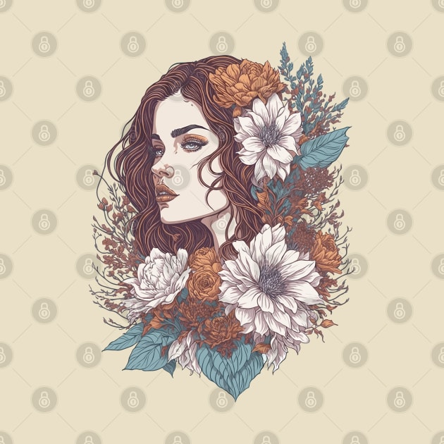 Vintage Floral Girl by ElMass