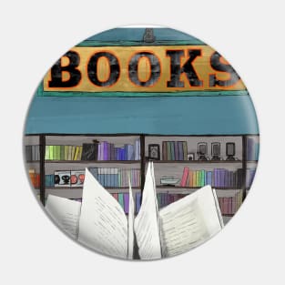 Puzzle Library Books Reader Pin