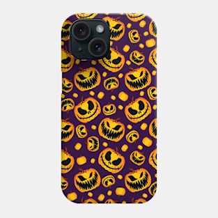 Purple Scary Halloween Pumpkin Phone Case