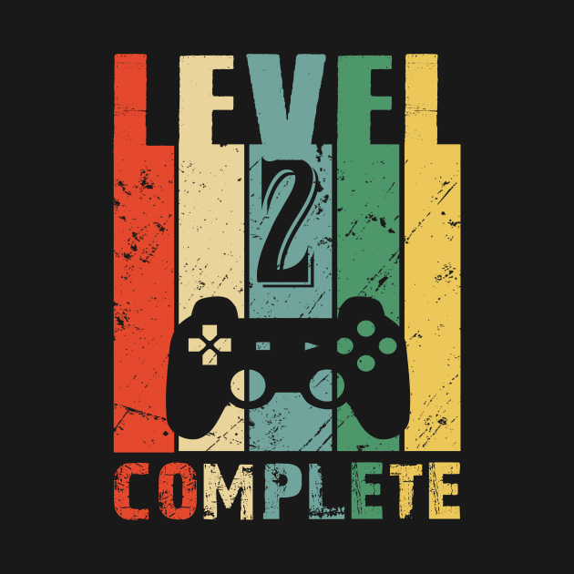 Vintage 2nd Wedding Anniversary Level 2 Complete Video Gamer Birthday Gift Ideas by smtworld