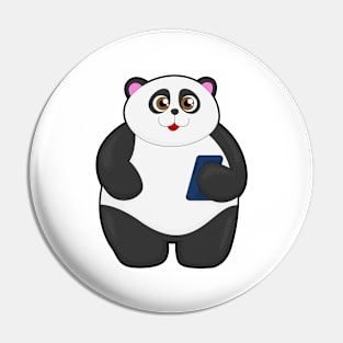 Panda with Mobile phone Pin