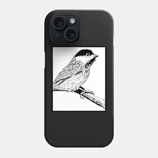 WHAT?!?! Chickadee on limb by the art project Phone Case