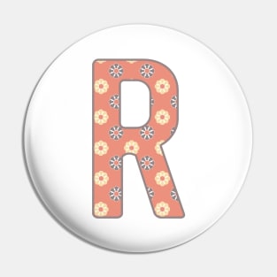 MONOGRAM LETTER R PINK FLORAL TYPOGRAPHY DESIGN Pin