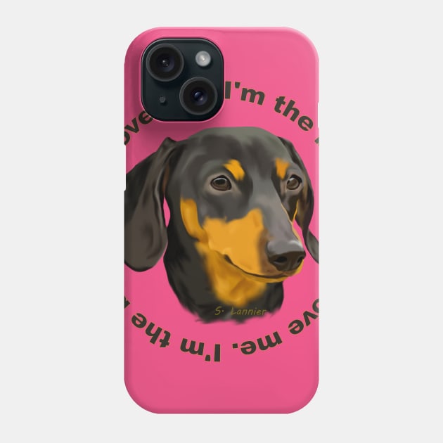 Black and Rust Dachshund Dog Phone Case by painteddreamsdesigns