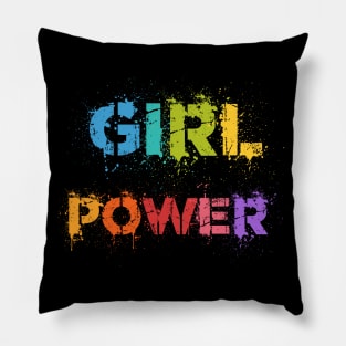 Girl power spray-painted inspiration Pillow