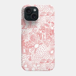 Polynesian Dancers Pink On White Scale Phone Case