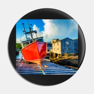 Fishing Boat Harbour Mist Pin