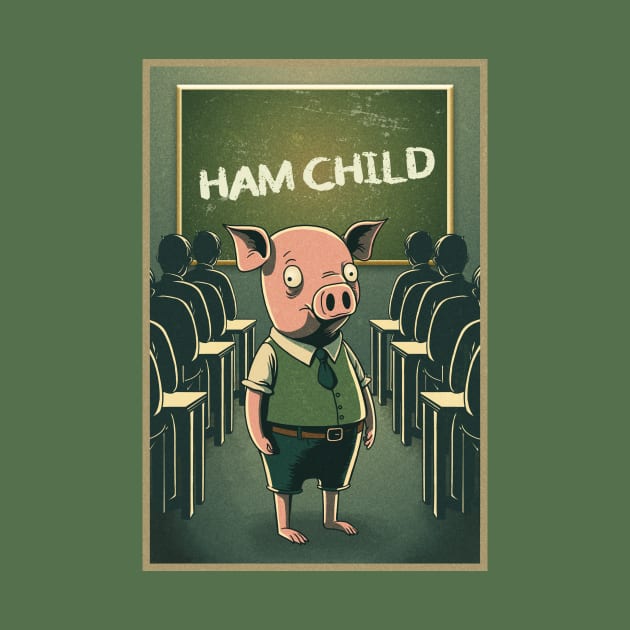 Ham Child Retro Illustration by Druids Tower