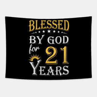 Blessed By God For 21 Years 21st Birthday Tapestry