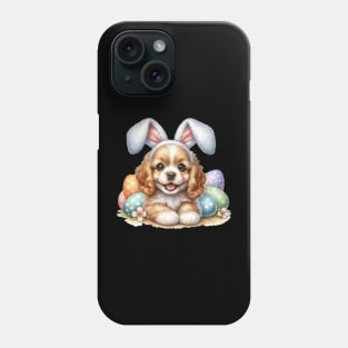 Puppy Cocker Spaniel Bunny Ears Easter Eggs Happy Easter Day Phone Case