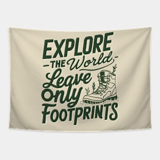 Explore The World Leave Only Footprints Tapestry