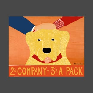 Two's Company, Three's a Pack - Stephen Huneck Funny Dog T-Shirt